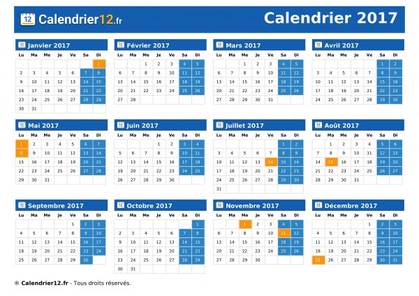 Calendrier 2017