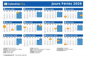 Jours Fériés 2028